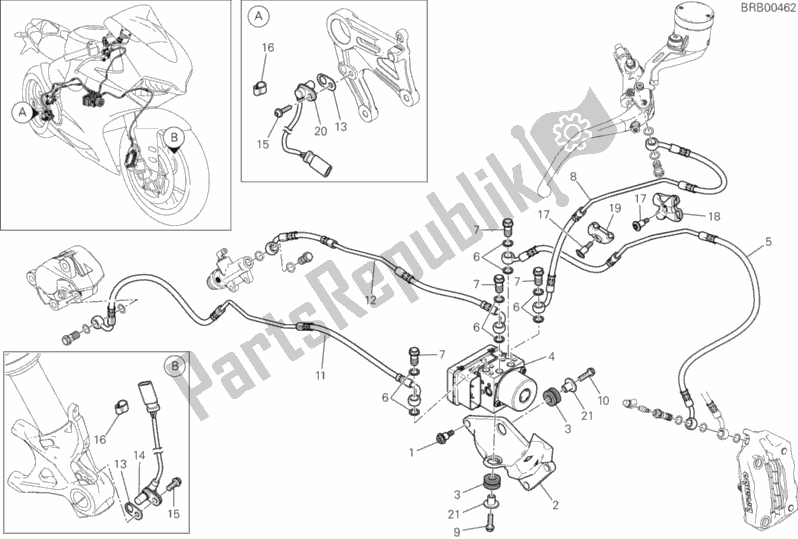 Todas as partes de Sistema De Freio Antitravamento (abs) do Ducati Superbike 899 Panigale ABS 2014